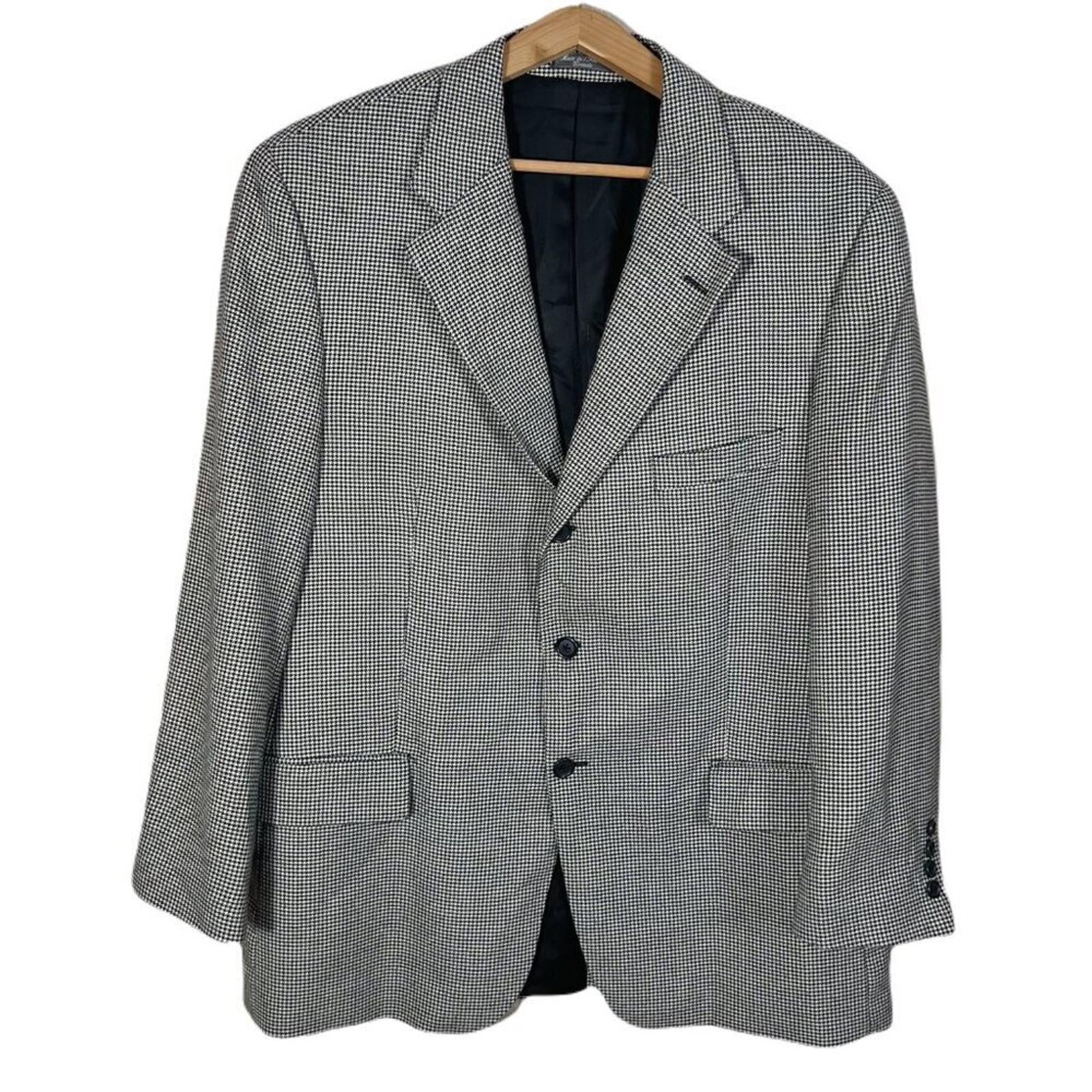 Cashmere Harold Powell Men's Houndstooth Blazer Sportcoat Suit Jacket by Hot Girl Secondhand