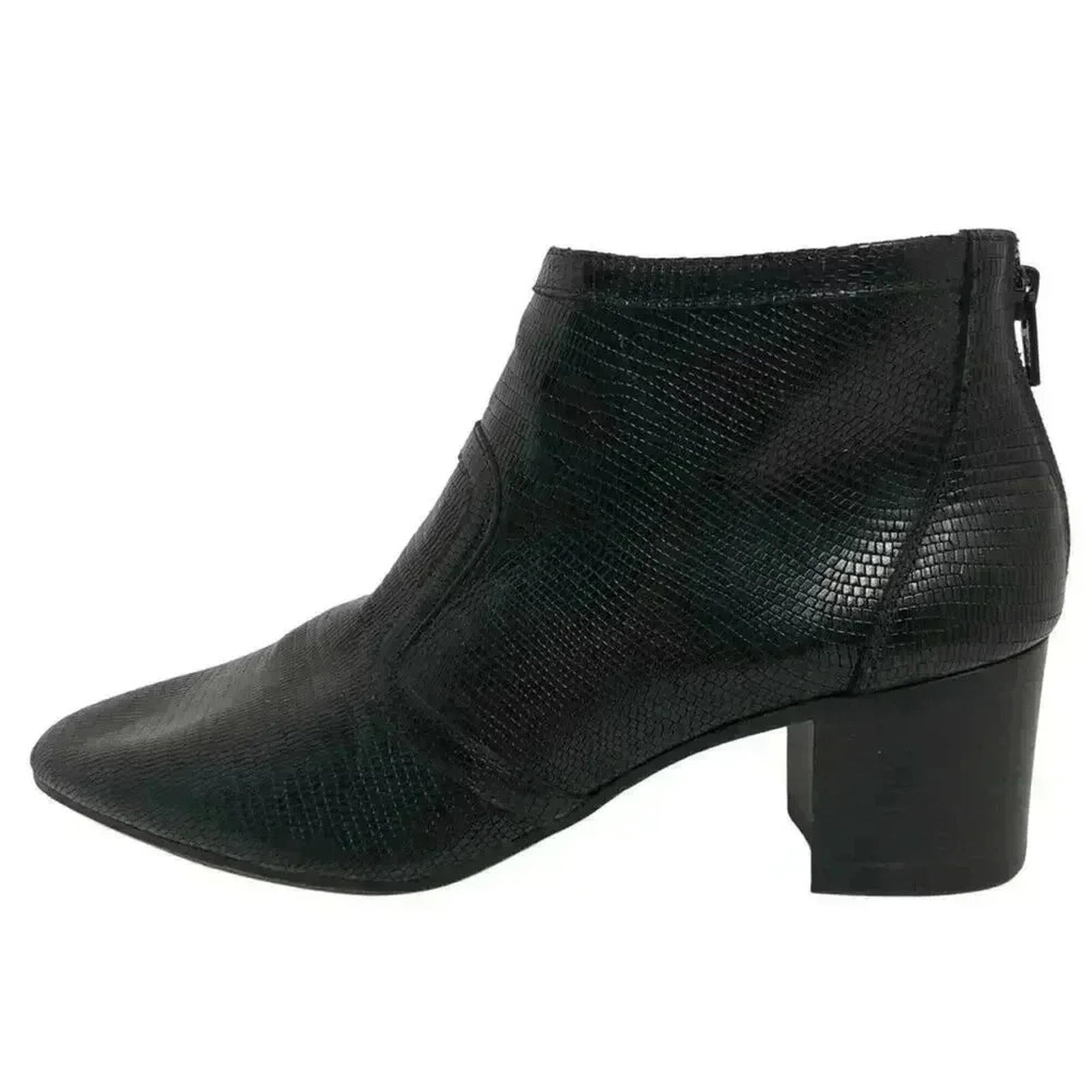 Doucal's Vintage Crocodile Print Leather Luxury Designer Black Booties by Hot Girl Secondhand