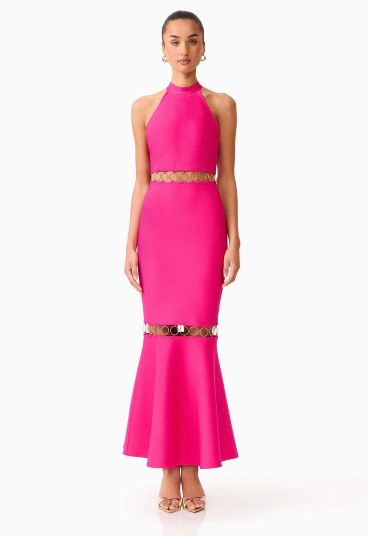 Elliatt Naomi Halter Gown in Raspberry Pink by Sierra Deene