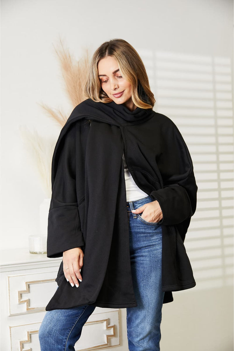 OPEN CARDIGAN WITH BUILT IN SCARF DESIGN by RAËLIV
