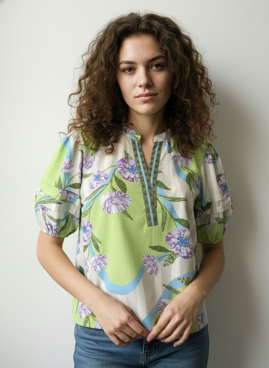 LAVENDER BLOOM RAYA TOP by Maude Vivante