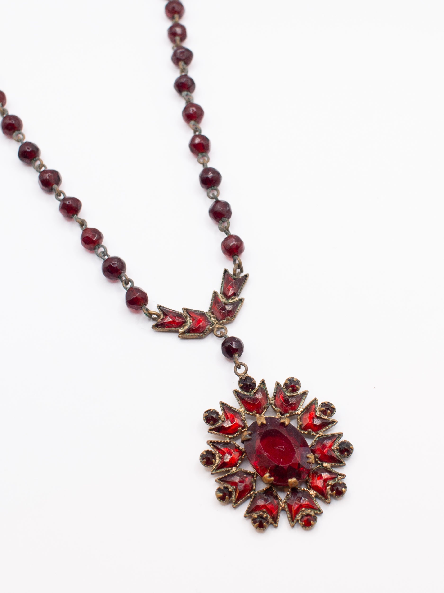 Vintage Antique 1890's Necklace in Red by Northern Grip
