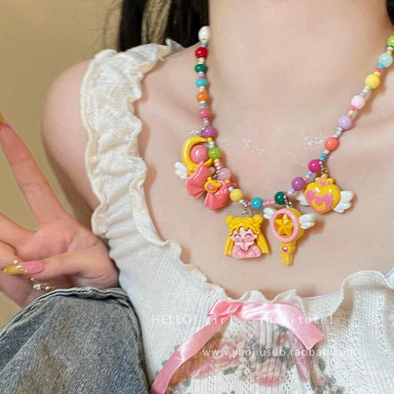Decora Kei GIRL INSTITUTE Beaded Necklace | Colorful and Playful Accessory by Land Decora