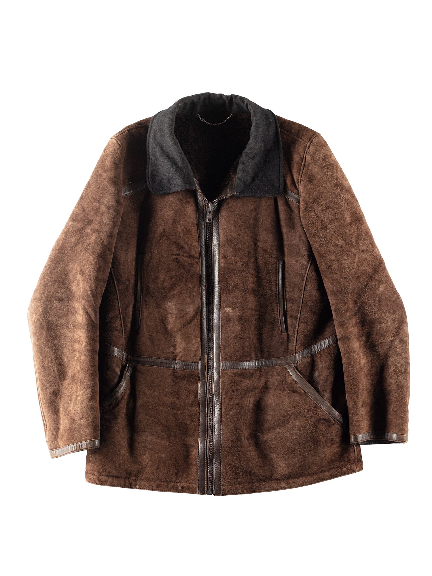Vintage 90's Men Sheepskin Coat in Brown by Northern Grip