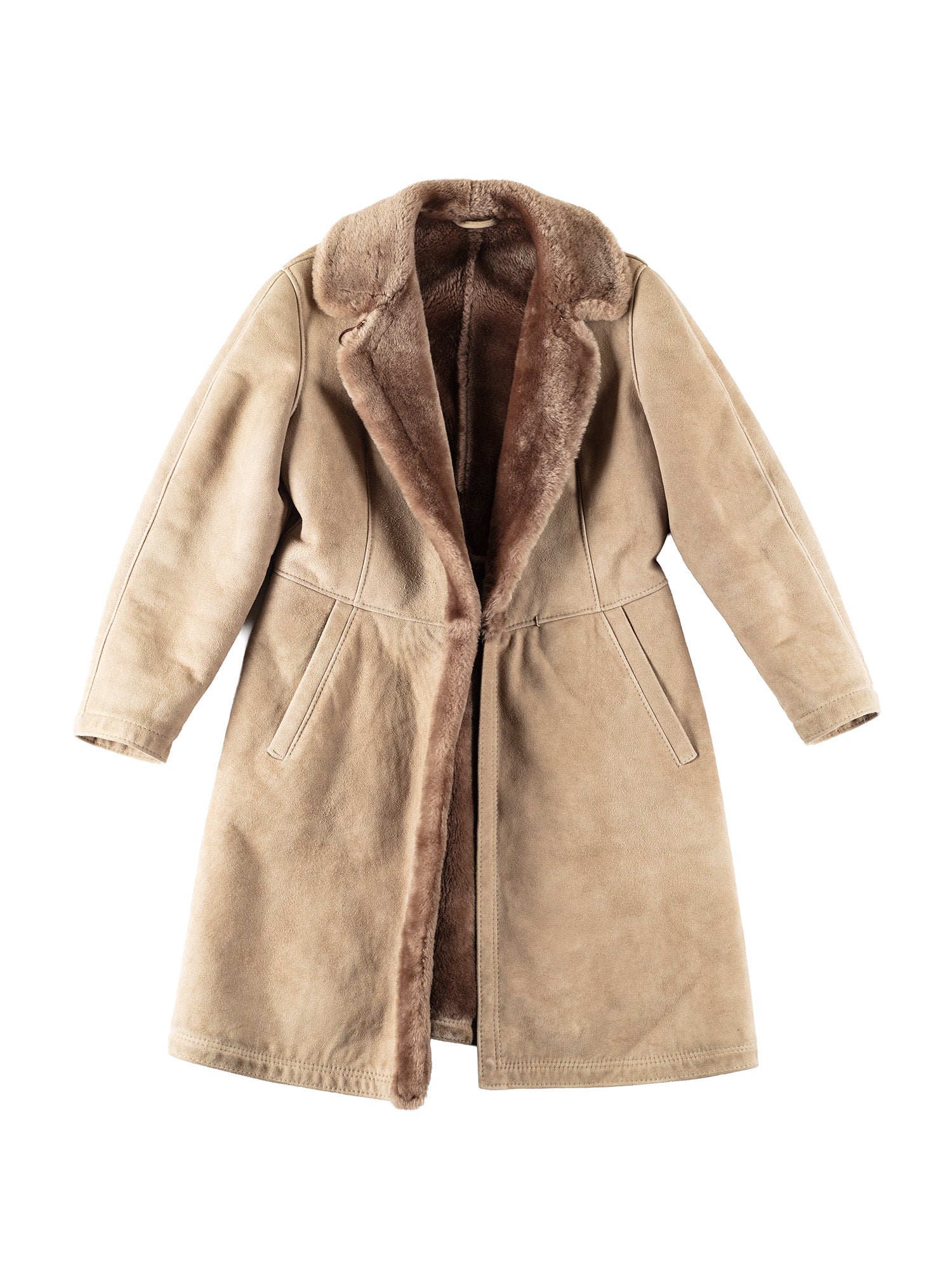 Vintage 70's Women Sheepskin Coat in Gray by Northern Grip
