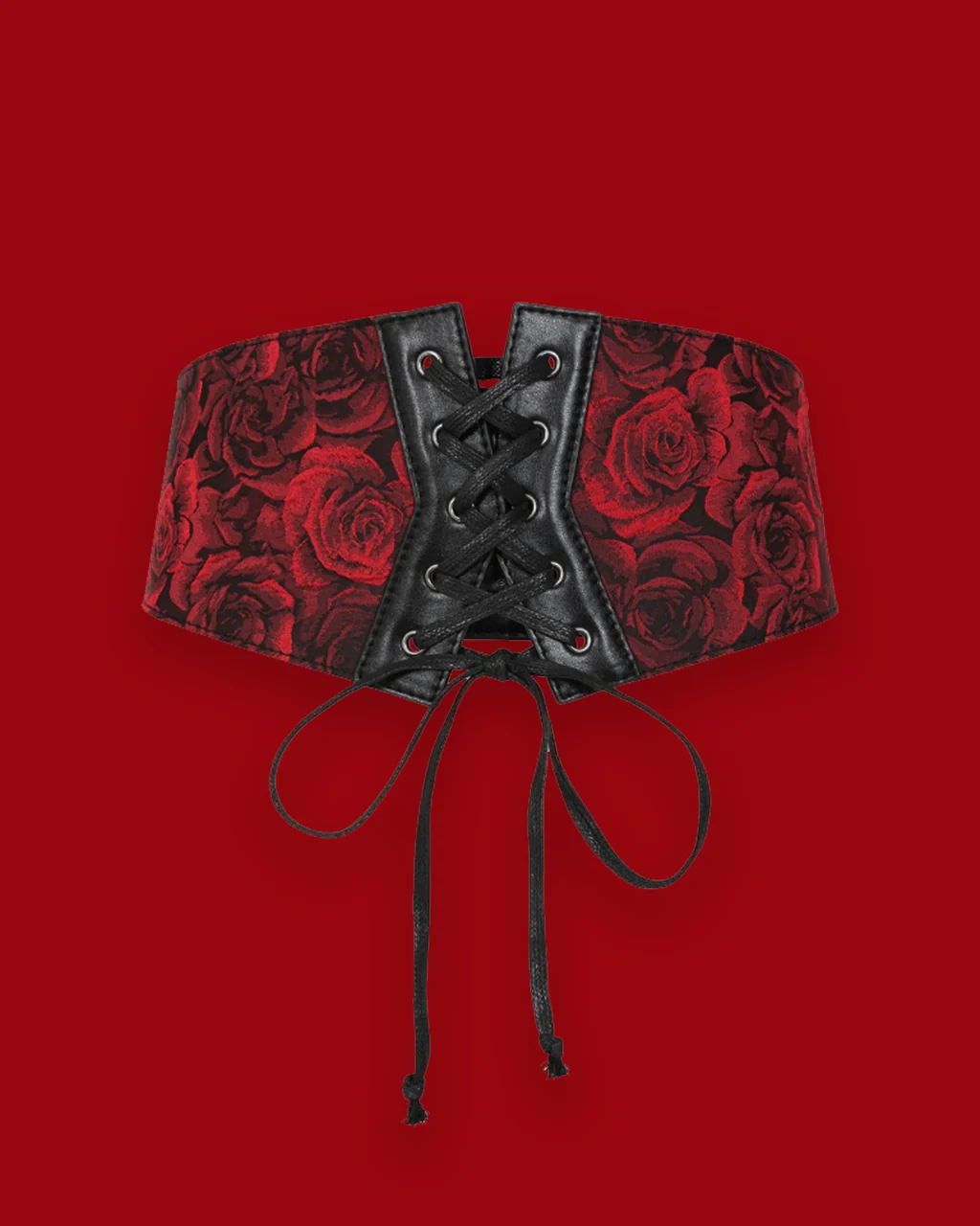 Crimson Thorn Rose Corset Belt by KATAKOMB