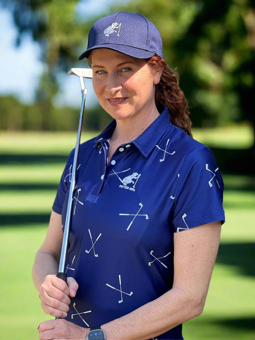 Blue Club Short Sleeve Polo by Putter Girl