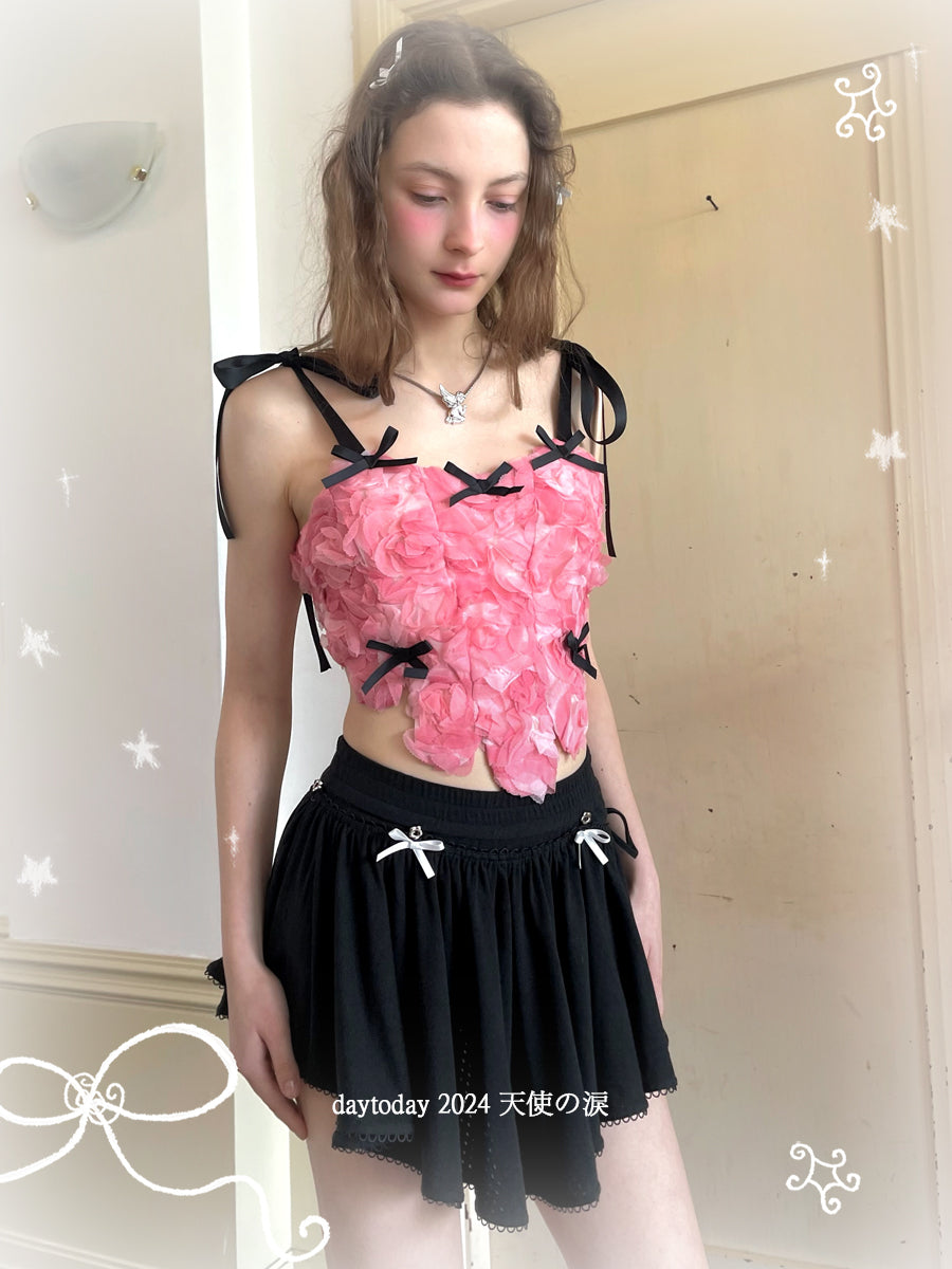 Harajuku Rose Jacquard Bow Tie Vest Waistcoat – Daytoday Everyday Institute by Land Decora