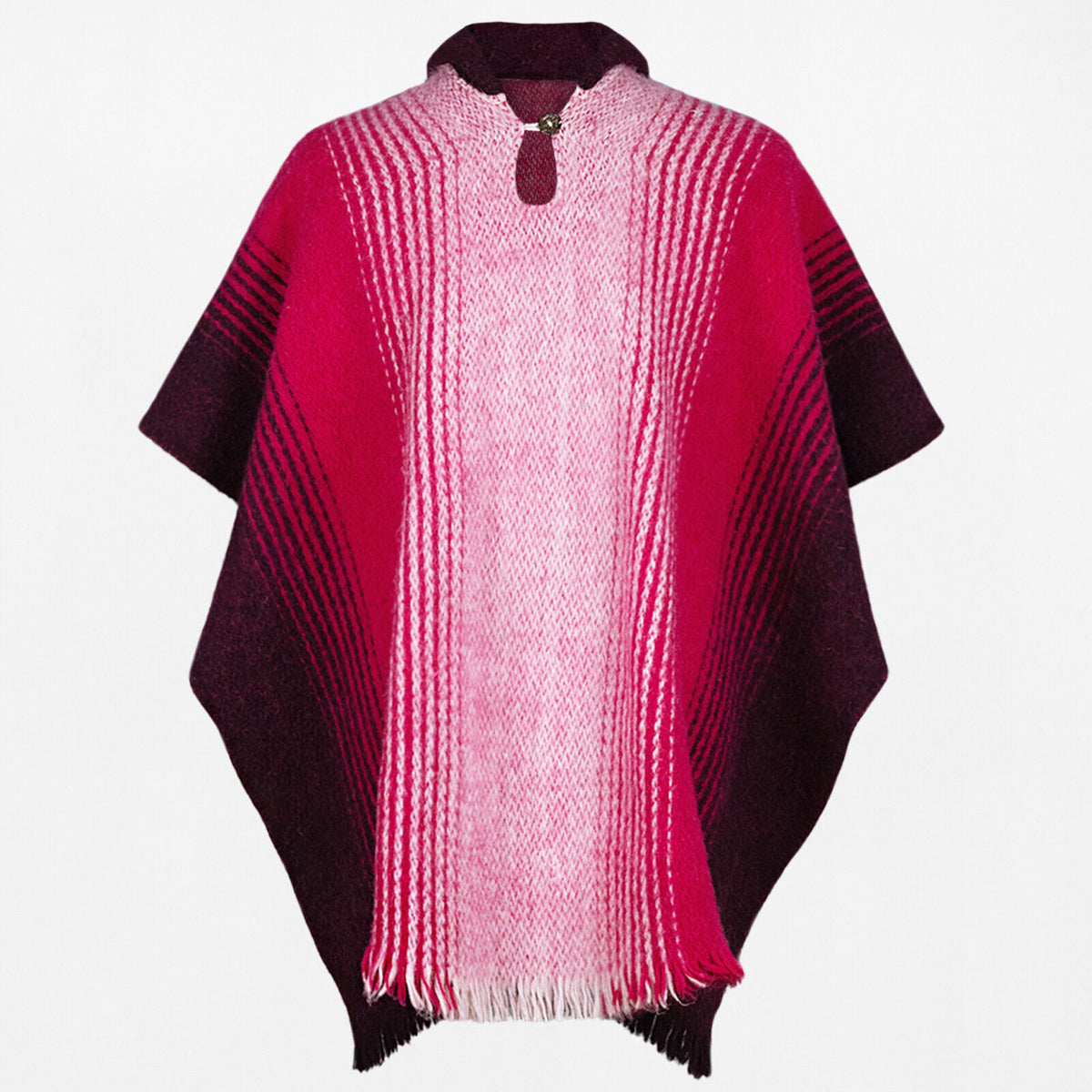 Unisex Llama Wool Pink Poncho - Lightweight & Comfortable by ECUALAMA