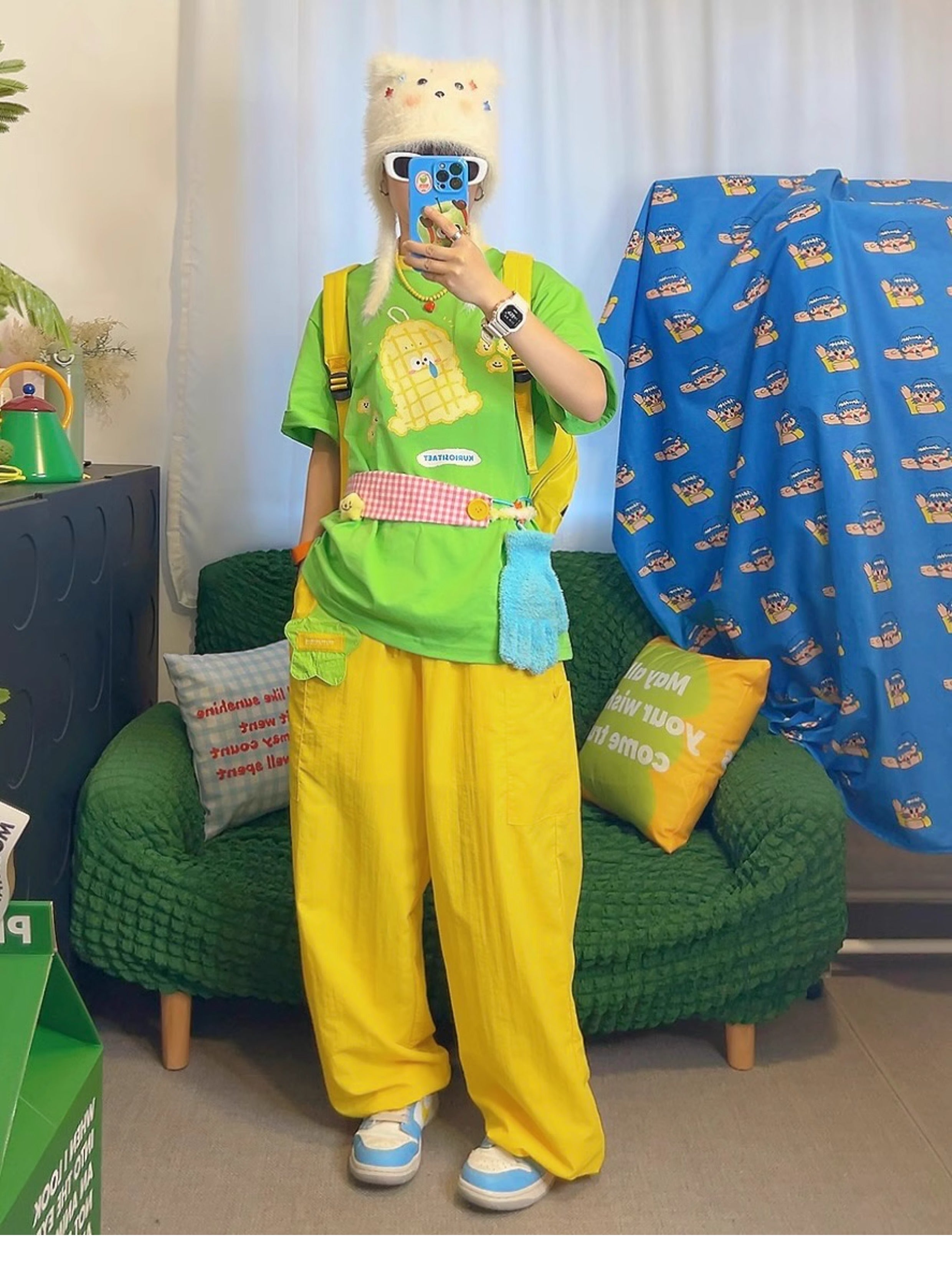 Decora Kei Green Graphic T-Shirt - KURIOSITAET by Land Decora