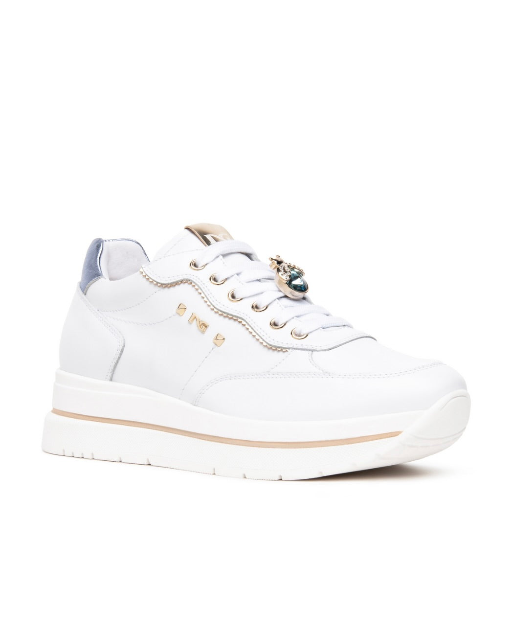 NeroGiardini Crystal Embellished Lace-Up Sneaker by Sierra Deene