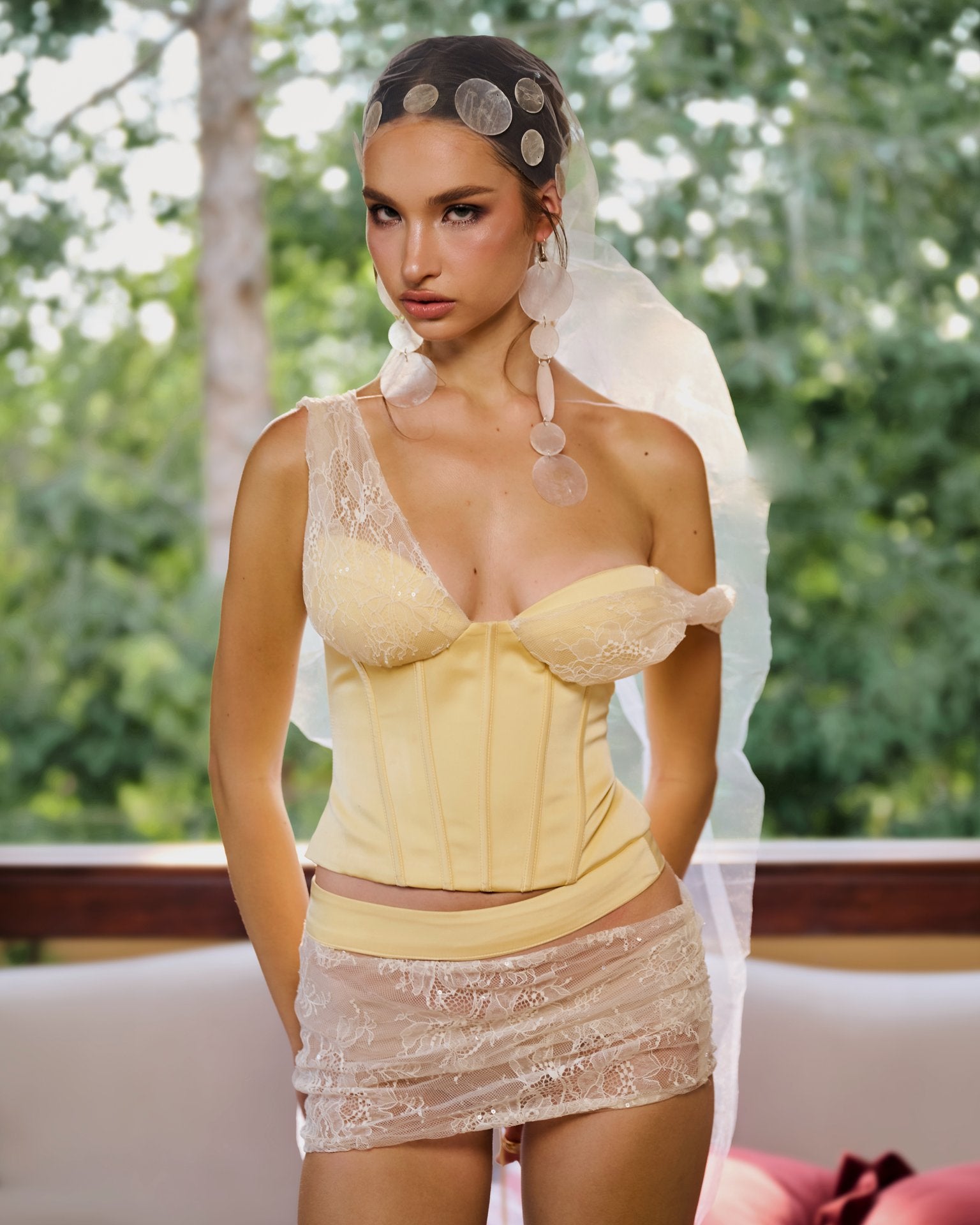 LANA CORSET - Butter Yellow Multi-way Lace Corset by After Five