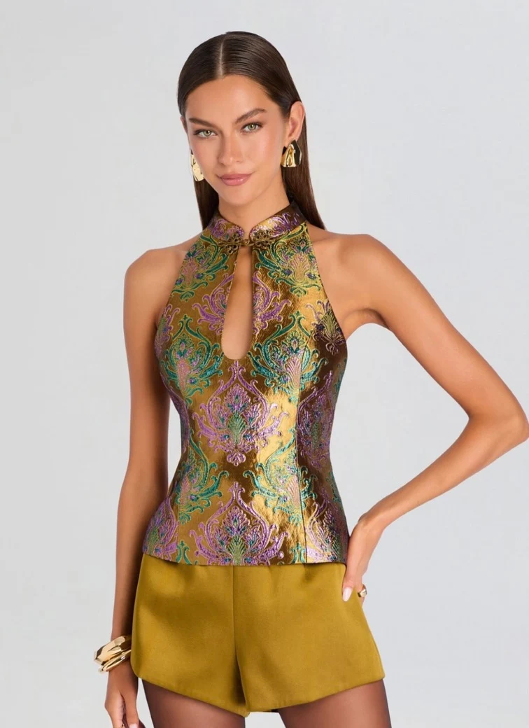 Retrofête Moreno Brocade Top by Sierra Deene