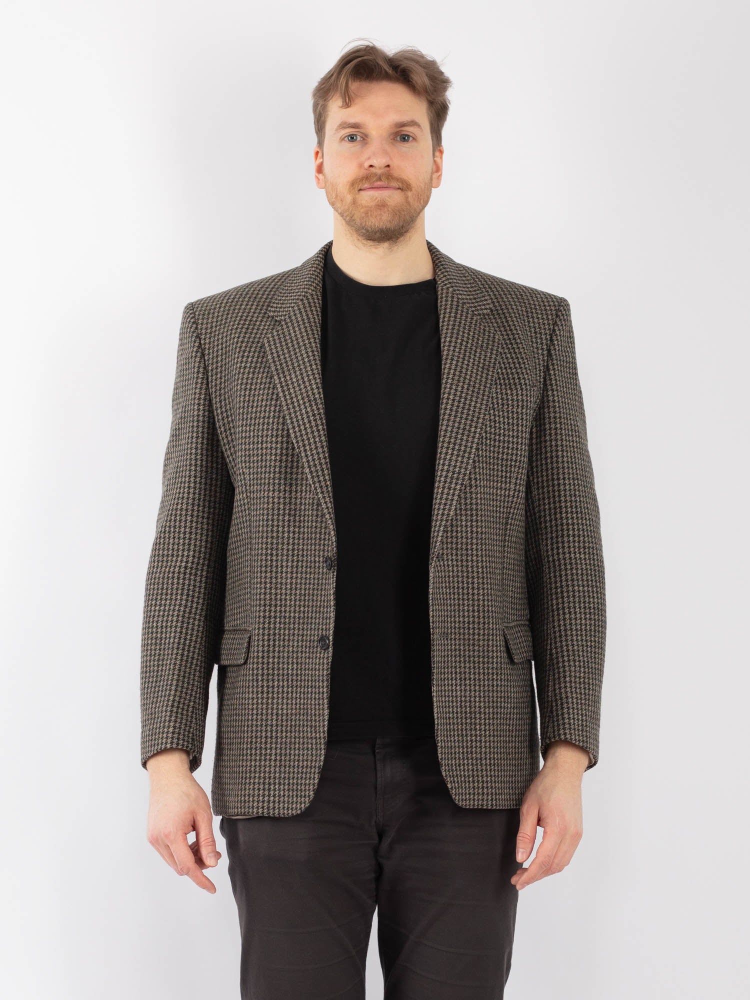 Vintage 70's Men Wool Blazer Jacket in Gray by Northern Grip