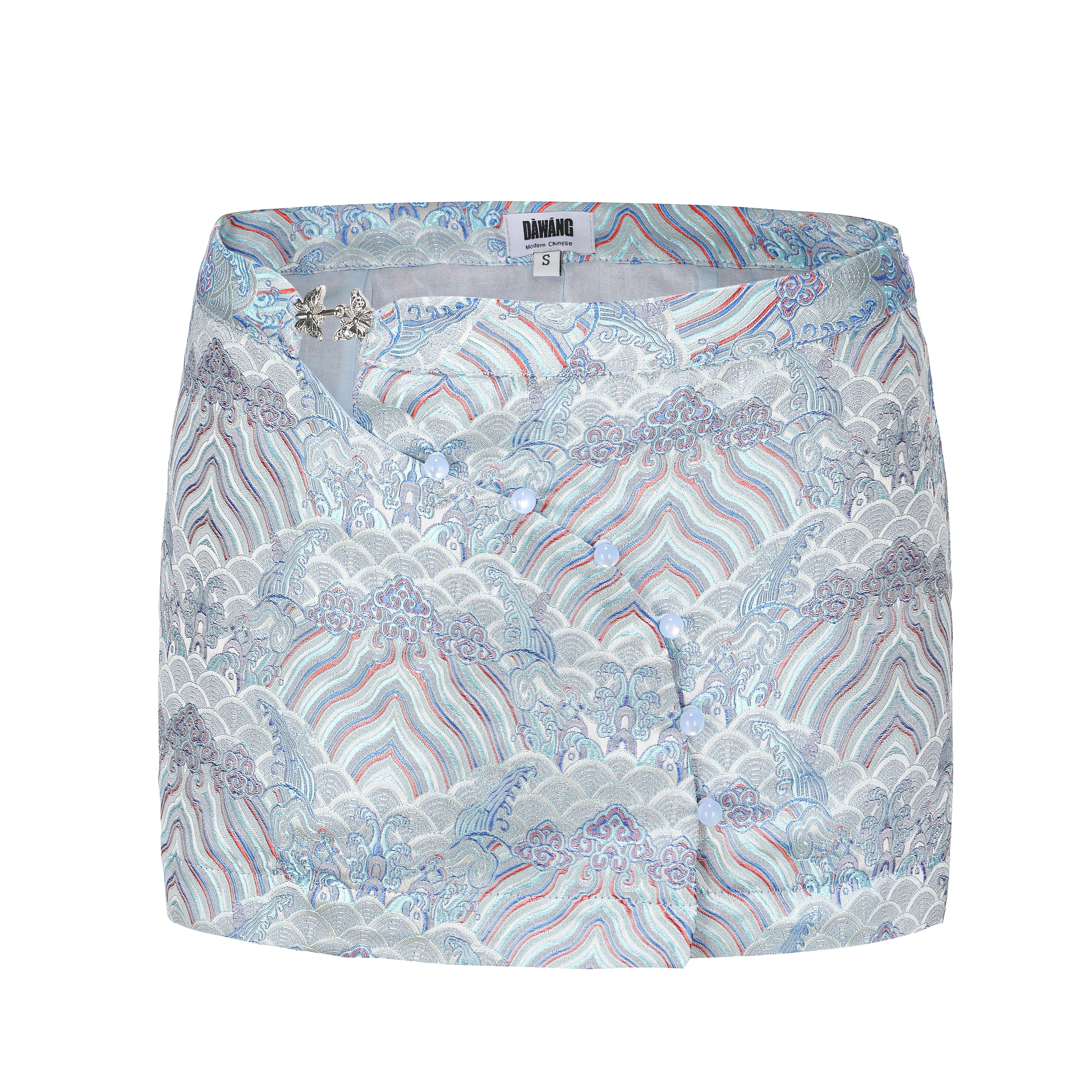 Zhen Side Button Mini Skirt by DAWANG