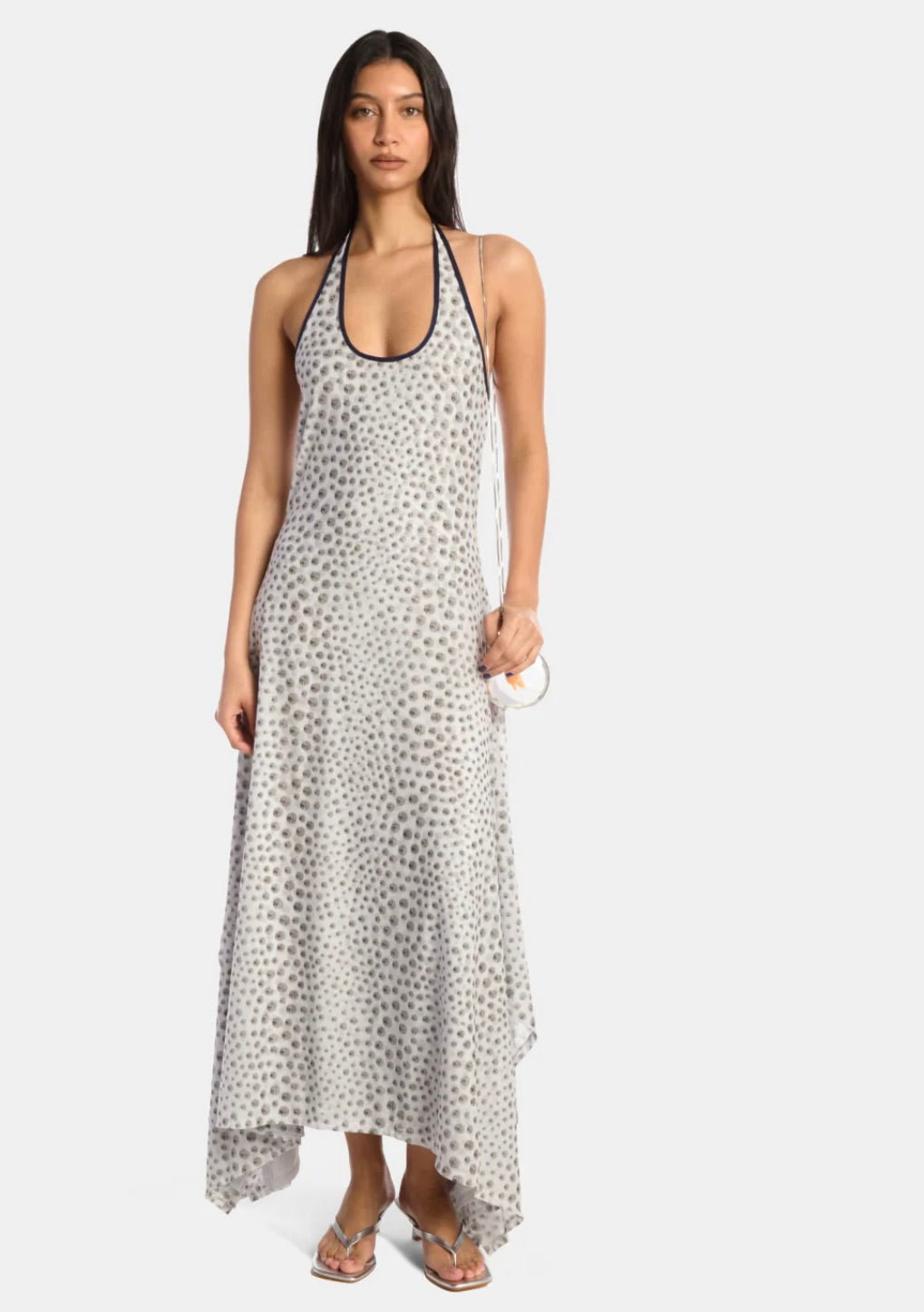 Kate Barton Chrome Polka Dot Mesh Handkerchief Dress by Sierra Deene