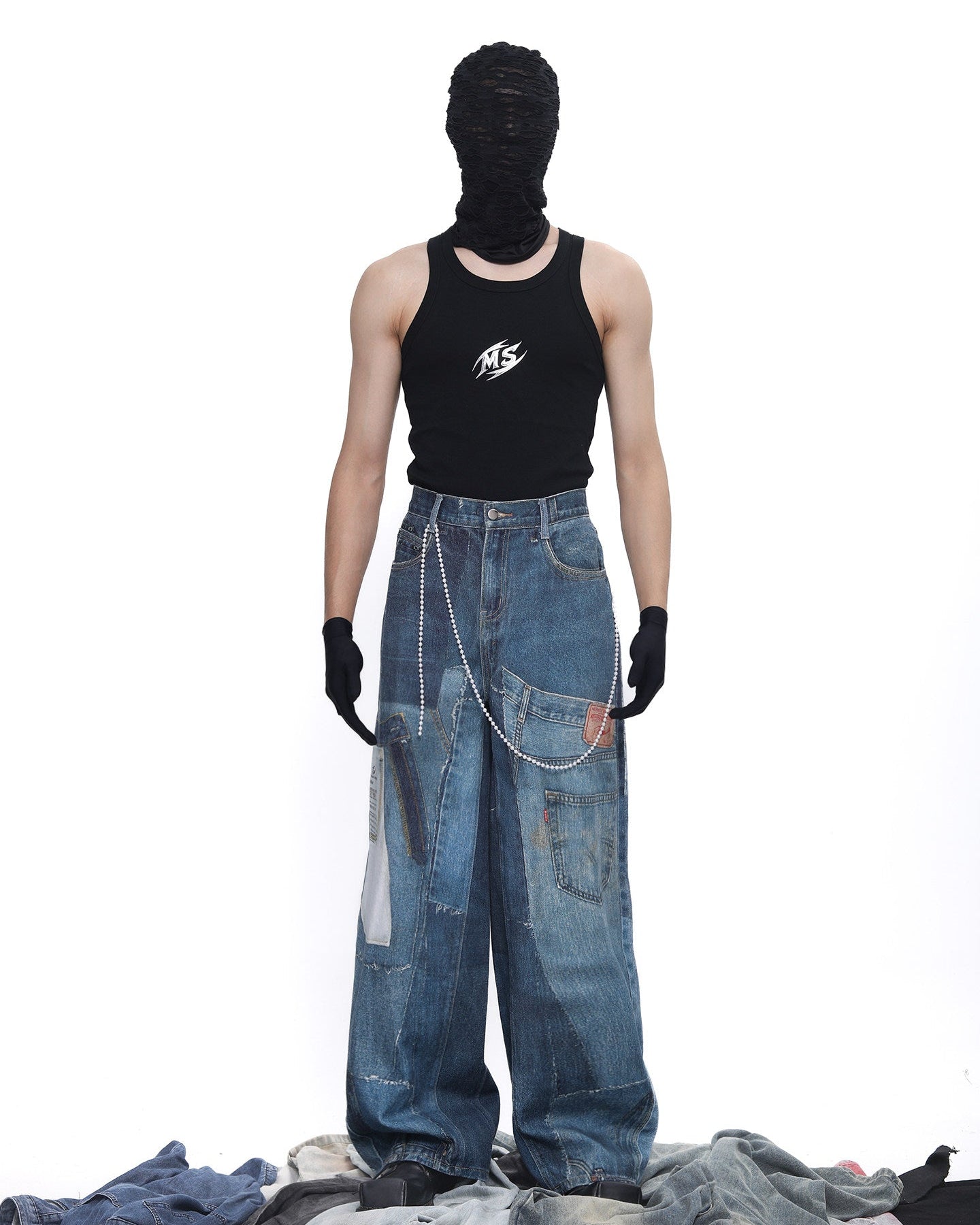 Patch Print Wide Jeans by OFFCULTURE