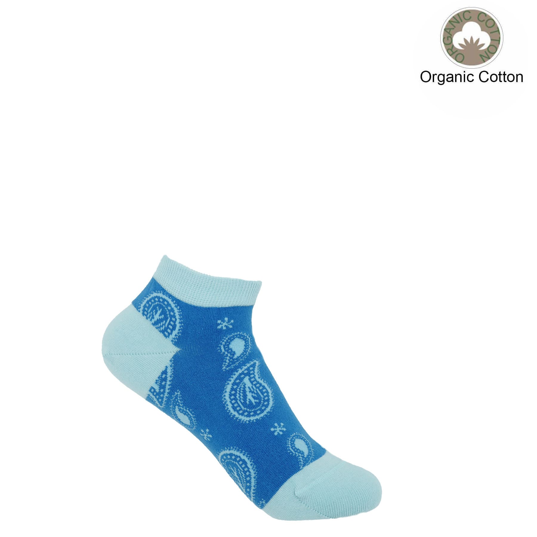 Paisley Women's Trainer Socks - Blue by Peper Harow