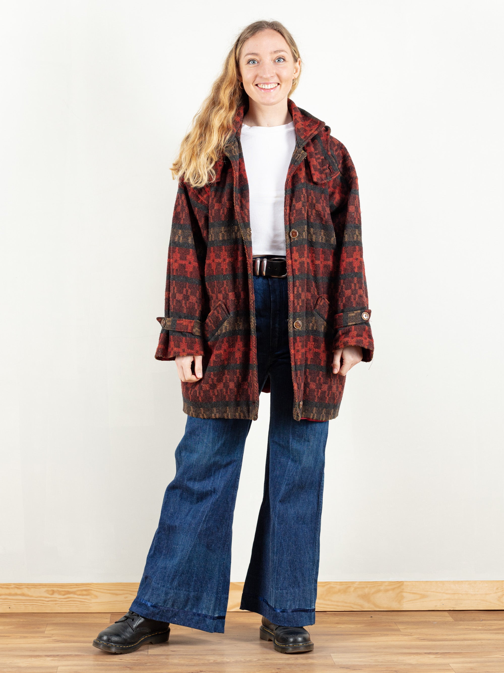 Vintage 80's Women Patterned Coat by Northern Grip