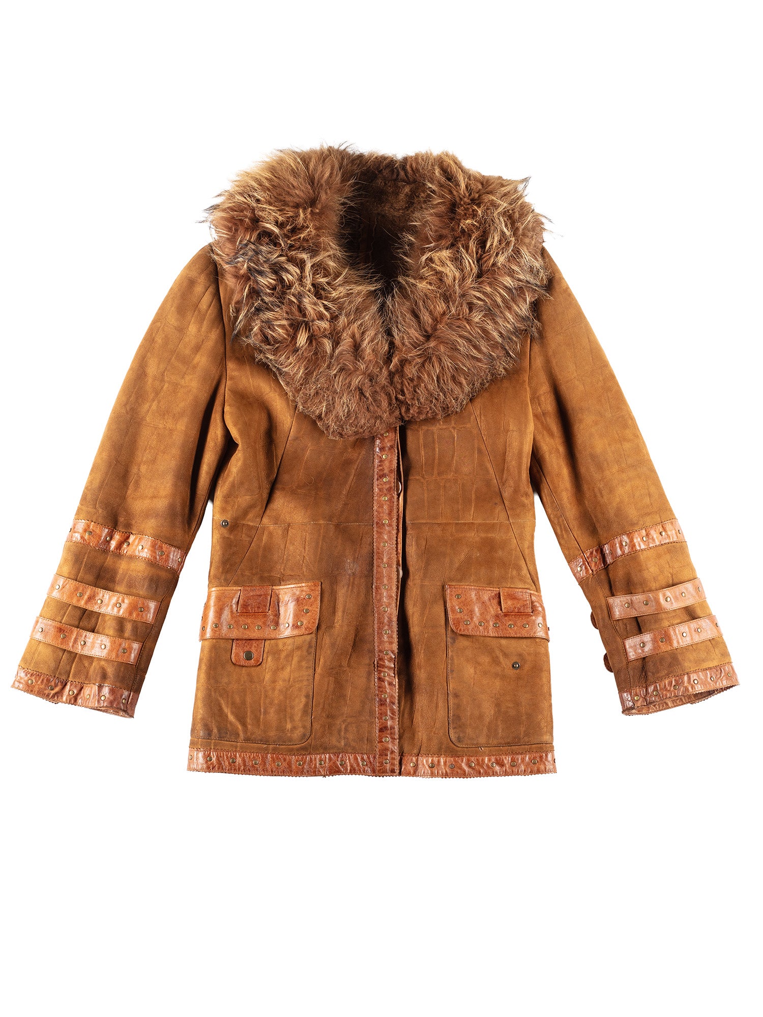 Vintage 90's Women Sheepskin Ranch Jacket in Brown by Northern Grip