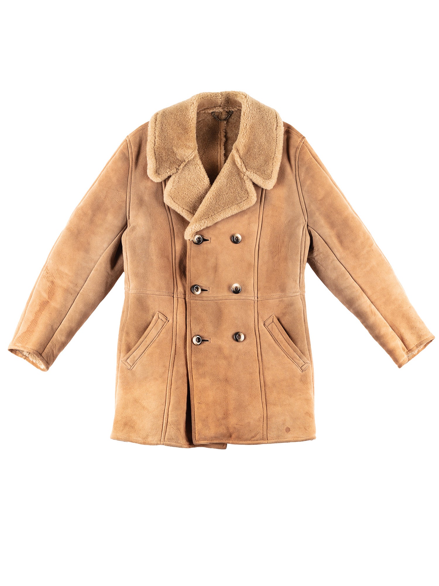 Vintage 70's Men Sheepskin Coat in Beige by Northern Grip