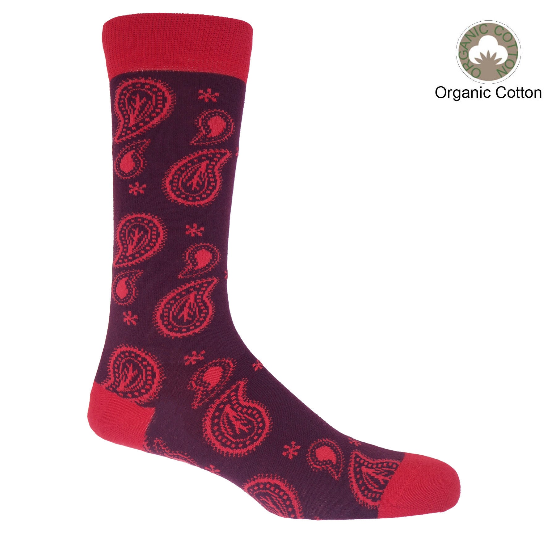 Paisley Men's Socks - Burgundy by Peper Harow