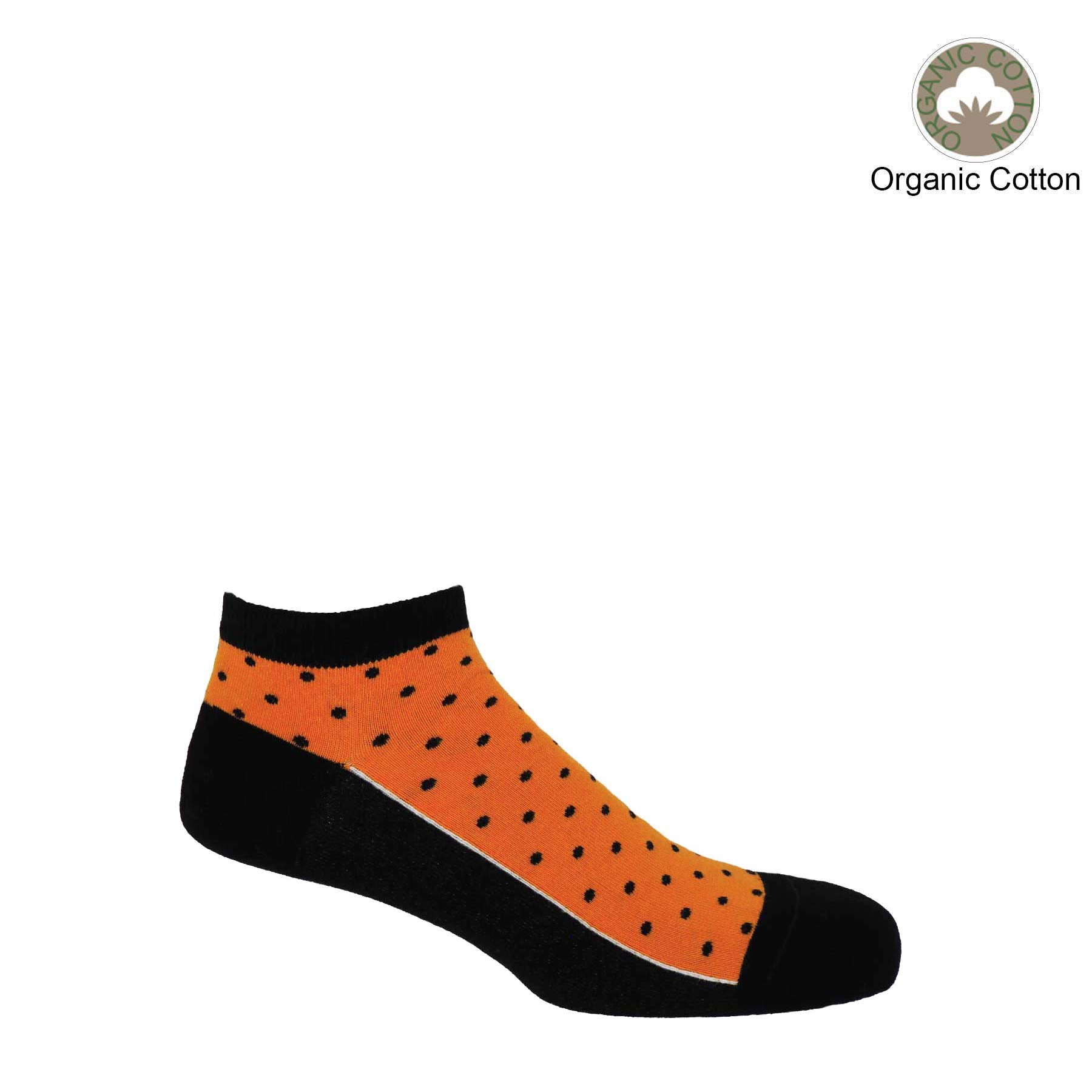 Polka Men's Organic Trainer Socks - Orange by Peper Harow