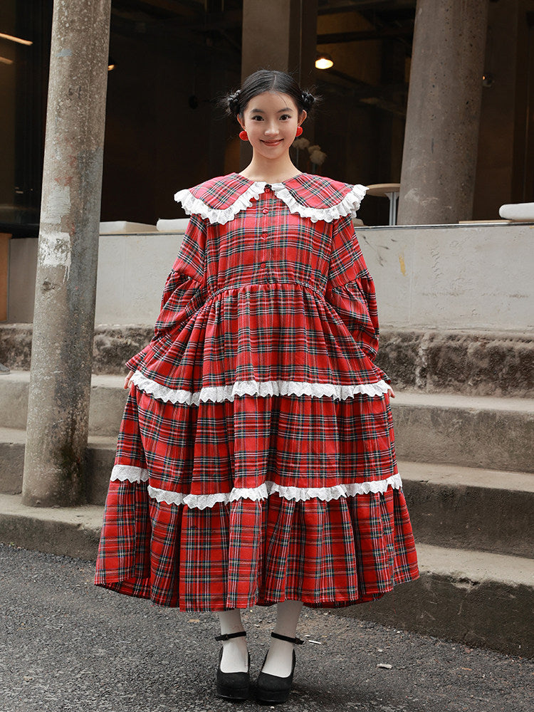 British Red Plaid Maxi Dress – Nanjun Vintage by Land Decora