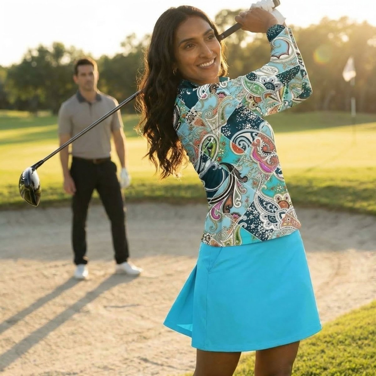 Kaleidoscope Long Sleeve Polo by Putter Girl