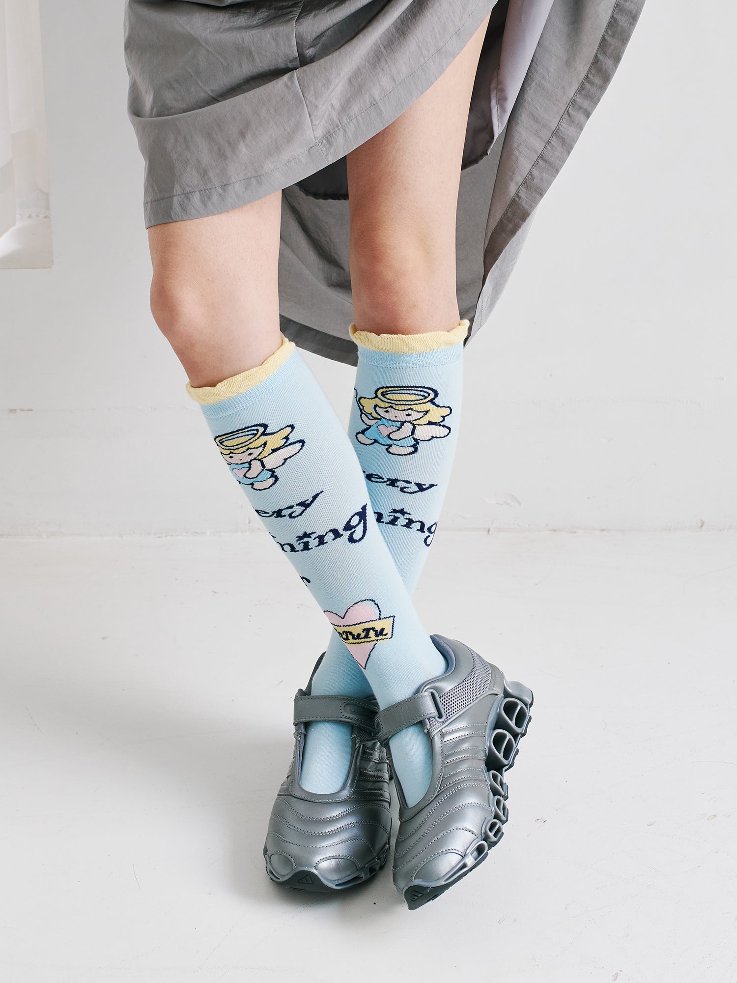 Harajuku Sock Pink Blue Sock Mid-Calf Sock Cute Original Sock tntntutu by Land Decora
