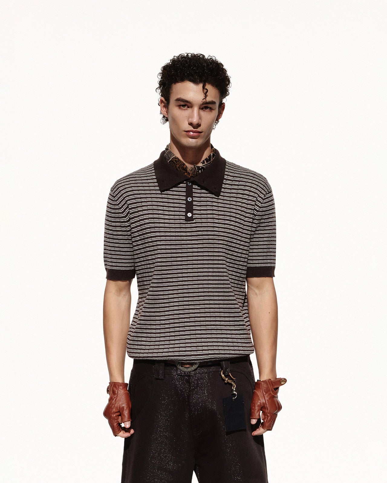 Script-X Striped Polo Tee by OFFCULTURE