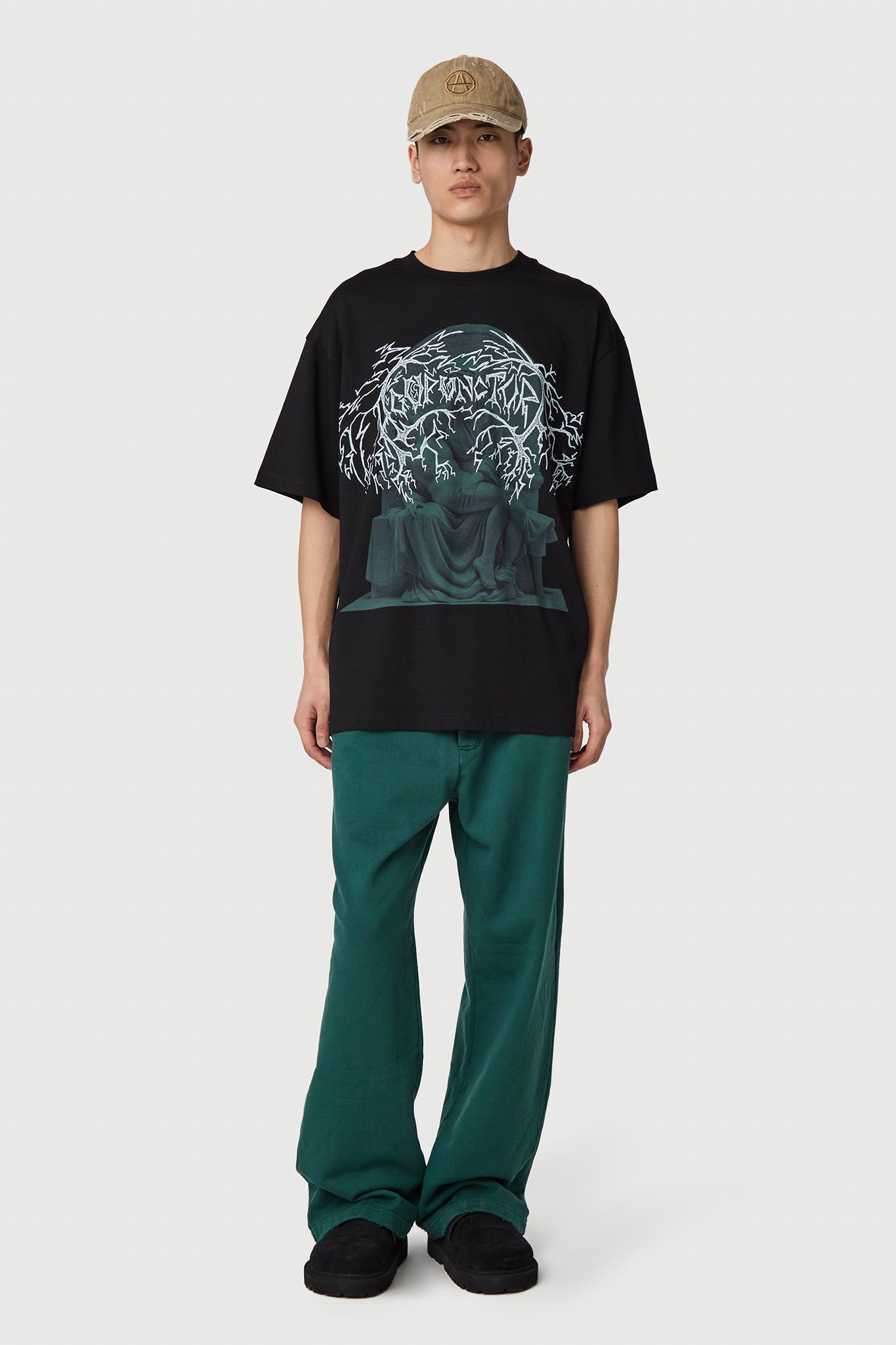 NIGHT FACES T-SHIRT WASHED BLACK by Acupuncture1993