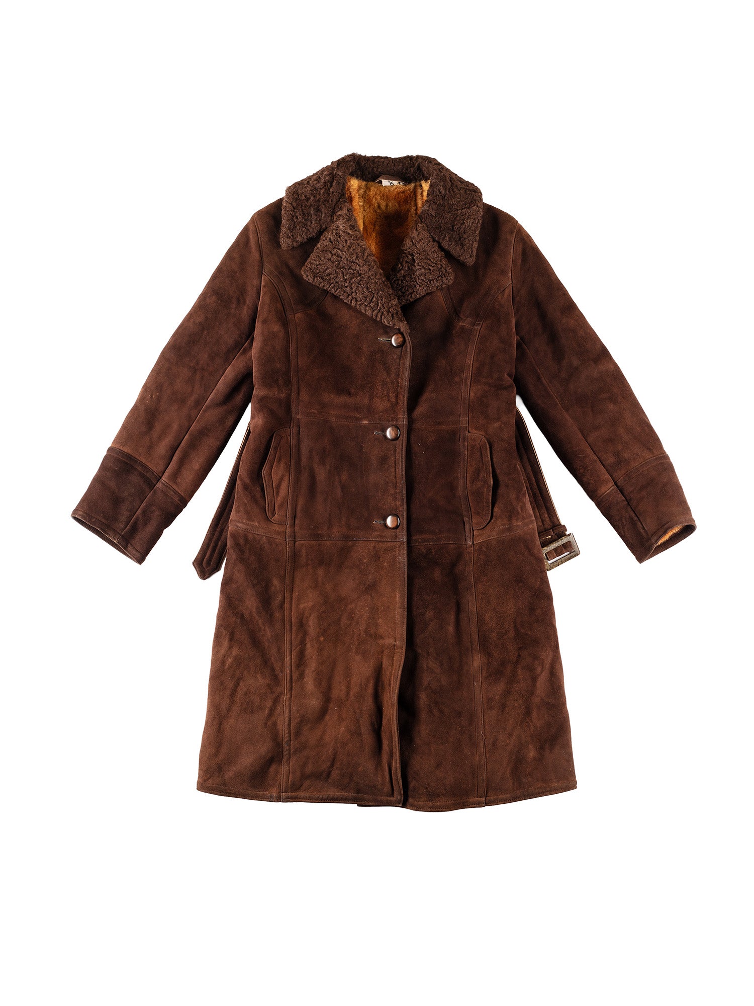 Vintage 70's Women Penny Lane Sheepskin Coat in Brown by Northern Grip