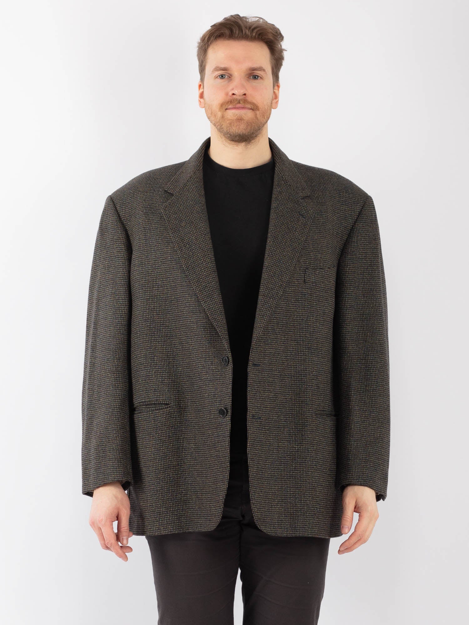 Vintage 70's Men Wool Blazer Jacket in Green by Northern Grip