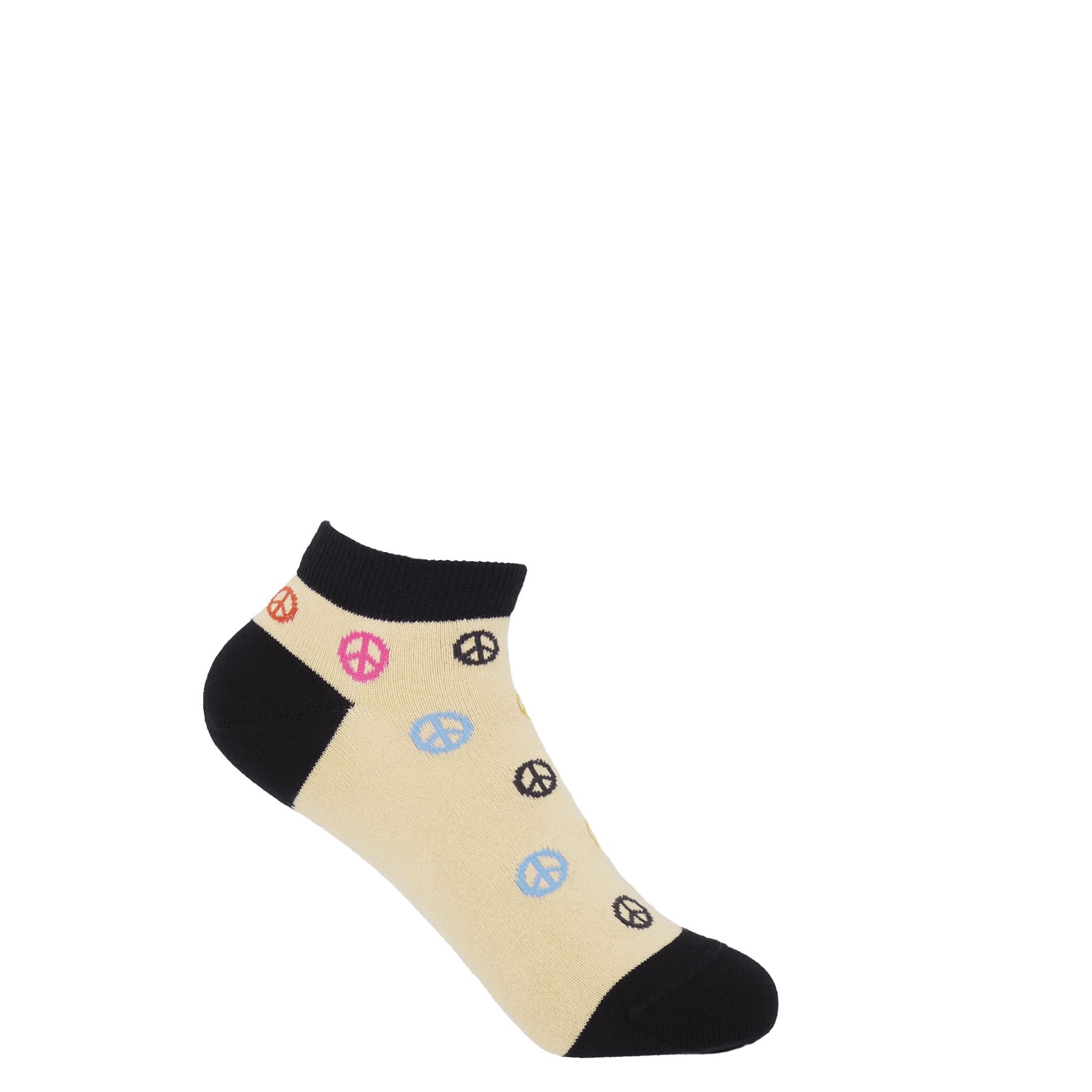 Peace Women's Trainer Socks - Beige by Peper Harow
