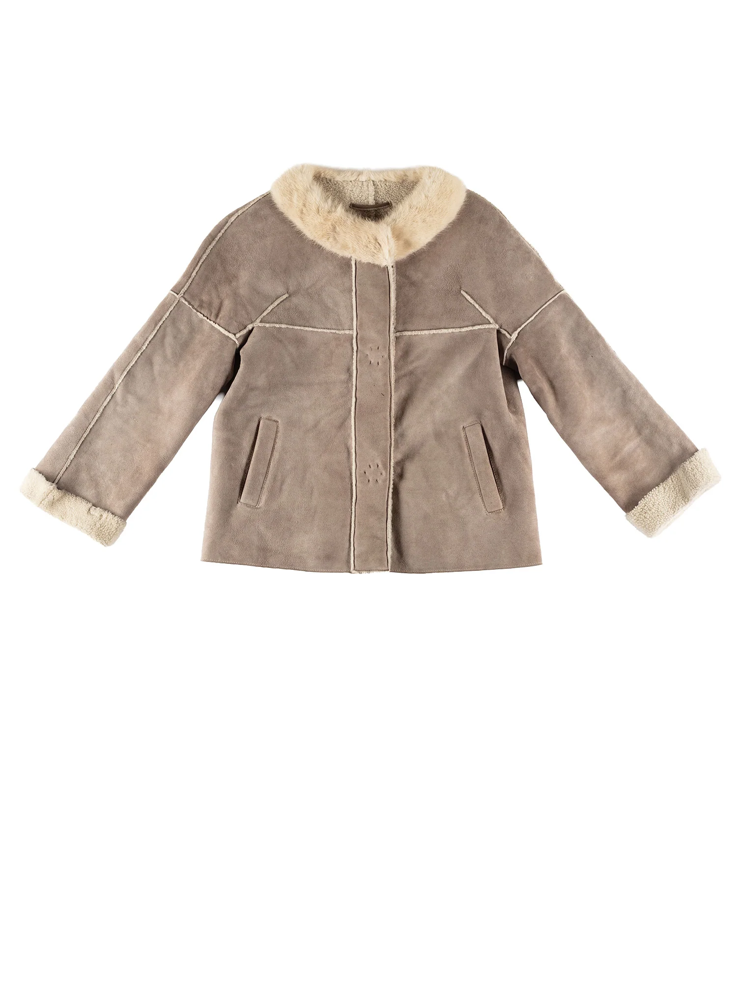 Vintage 70's Women Sheepskin Jacket in Gray by Northern Grip