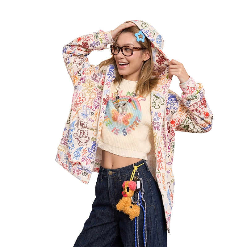 Girly Fashion Iscreamcolour Colorful Lines Cardigan | Playful & Bright Style by Land Decora