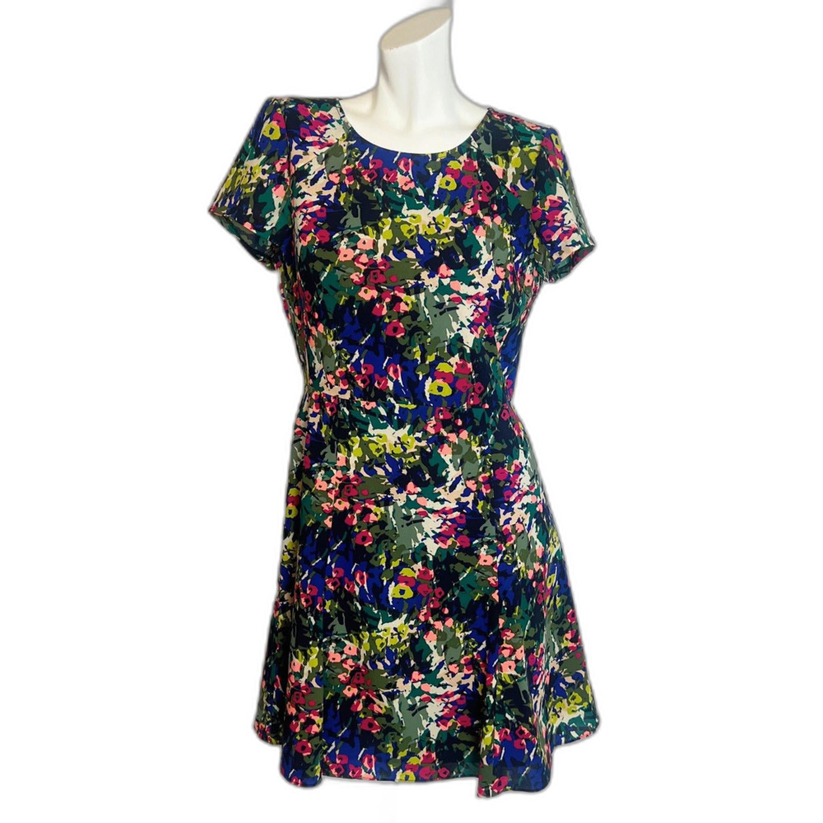 J. Crew Green Watercolor Floral A Line Dress Women's Size 6 by Hot Girl Secondhand
