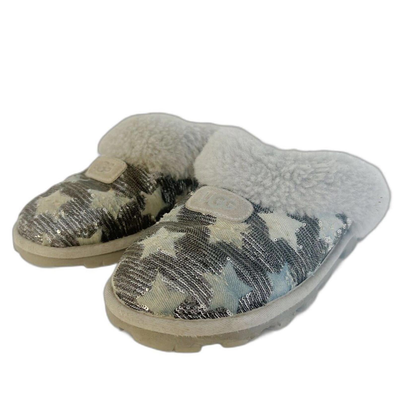 UGG Australia Women's Sequin Stars Silver Grey Shearling Slippers Size by Hot Girl Secondhand