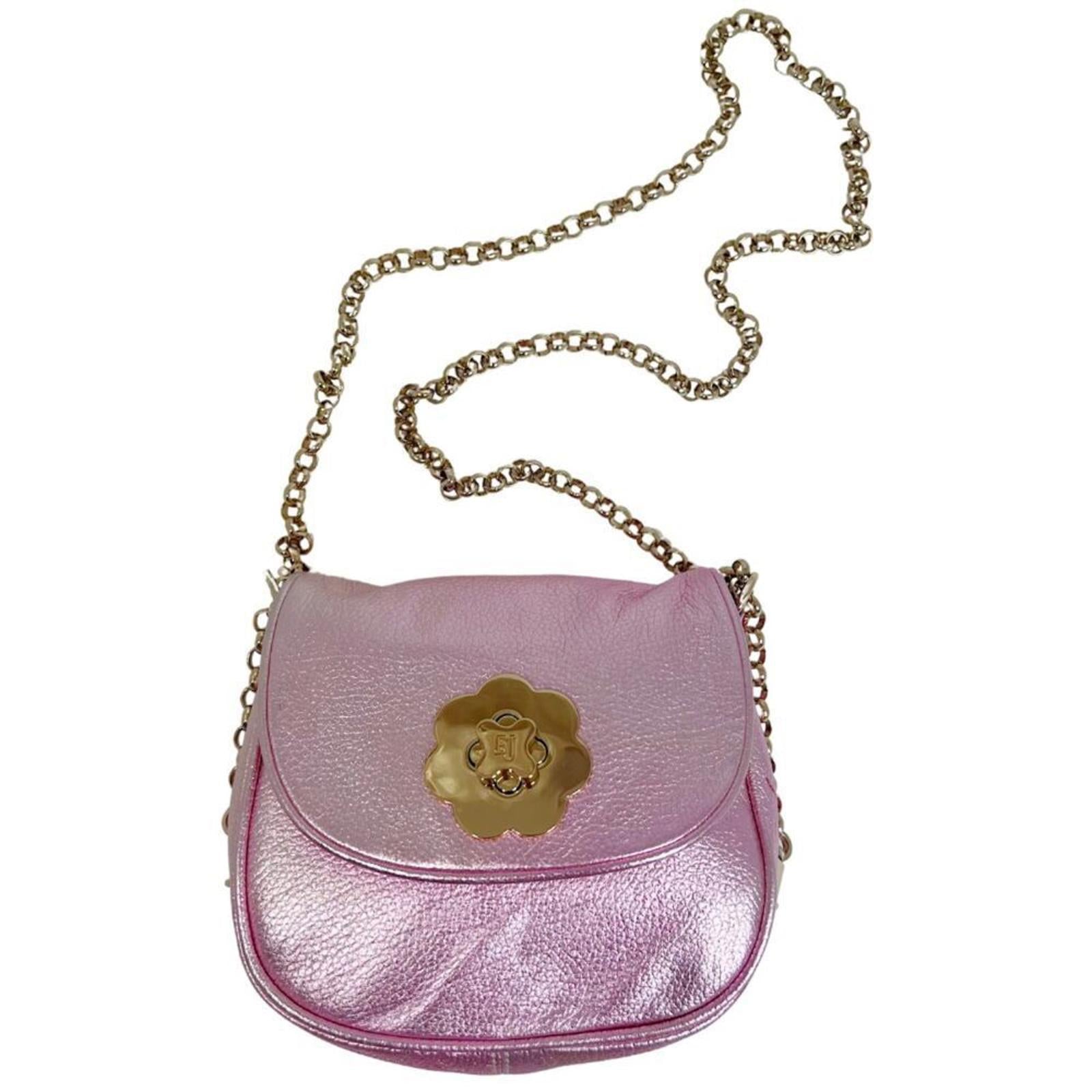 NWOT Eric Javits Pink Metallic Pebbled Leather Crossbody Bag Gold Chai by Hot Girl Secondhand