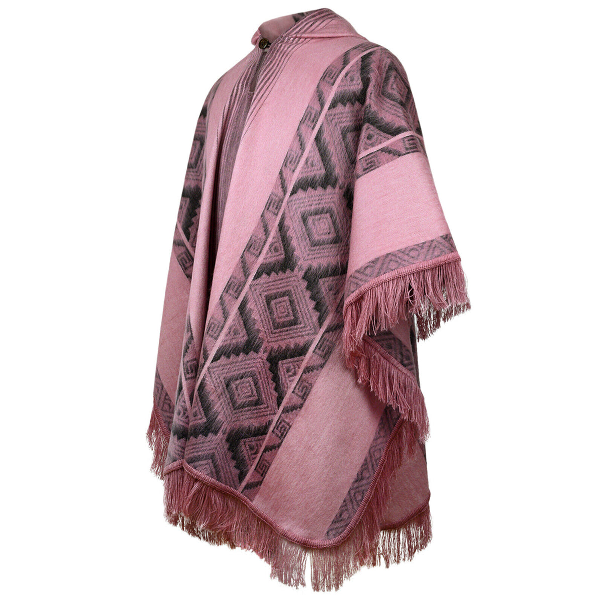 Zancudo Baby Alpaca Fringed Hooded Poncho - Unisex by ECUALAMA