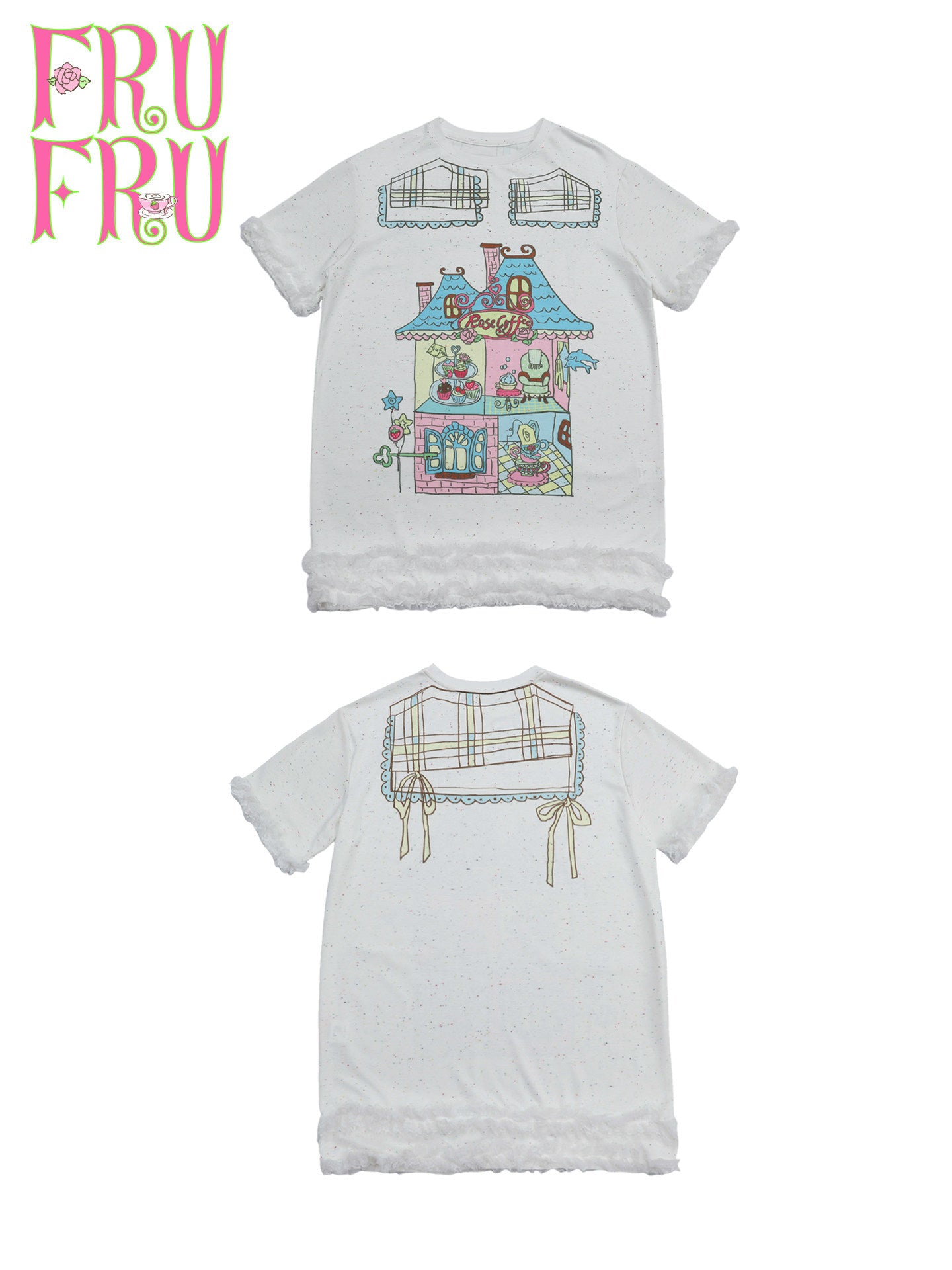 Rose Cafe Print T-Shirt Dress - frufru by Land Decora