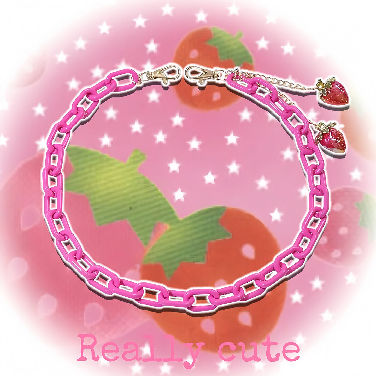 Strawberry Acrylic Pants Chain Y2K Punk by Land Decora