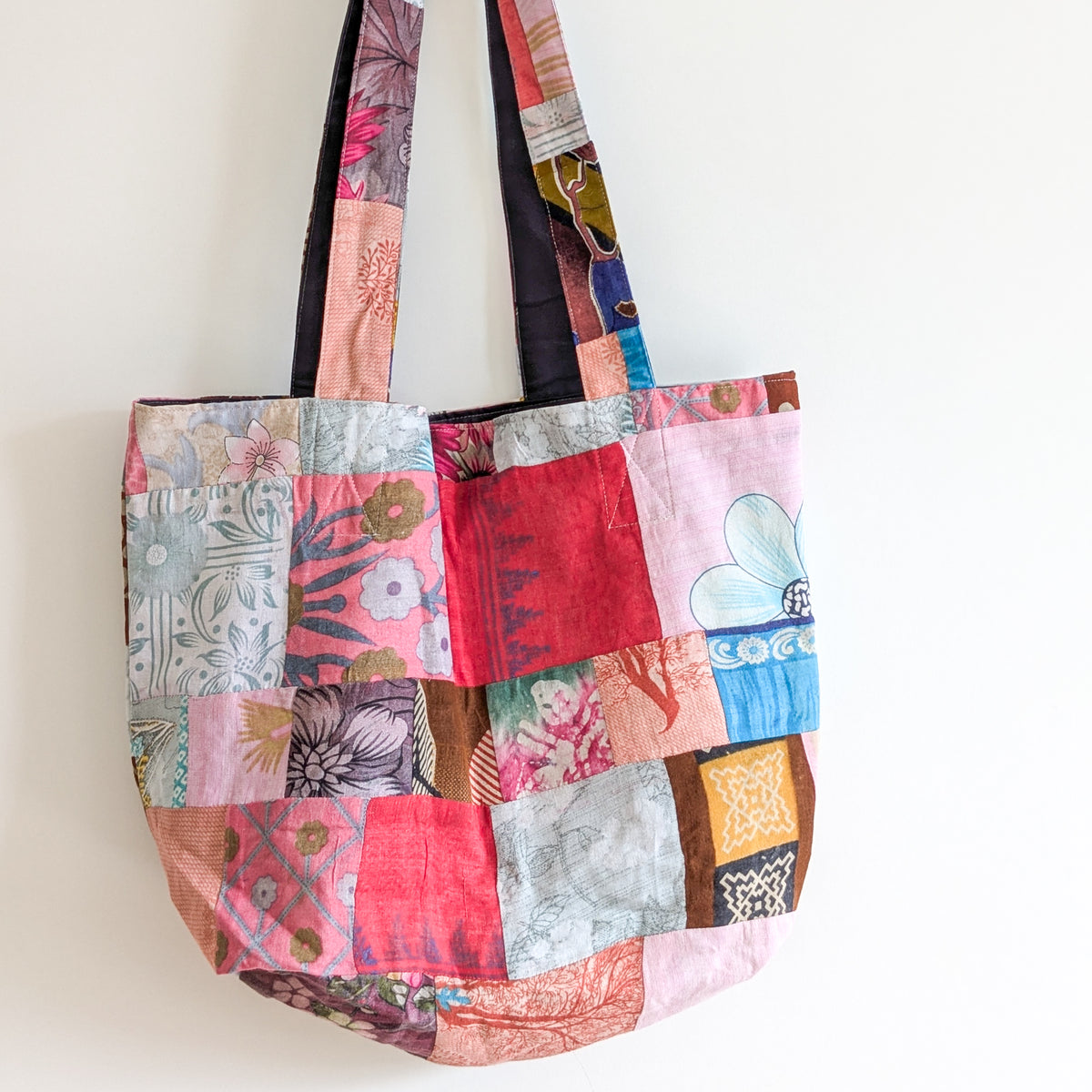 Colourful Sari Patchwork Tote Bags, Large Fair Trade Cotton Market Bag by Shakti.ism