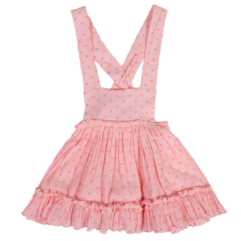 Pink Polka Dot Pinafore Dress | Kawaii Harajuku Layering Dress by Land Decora