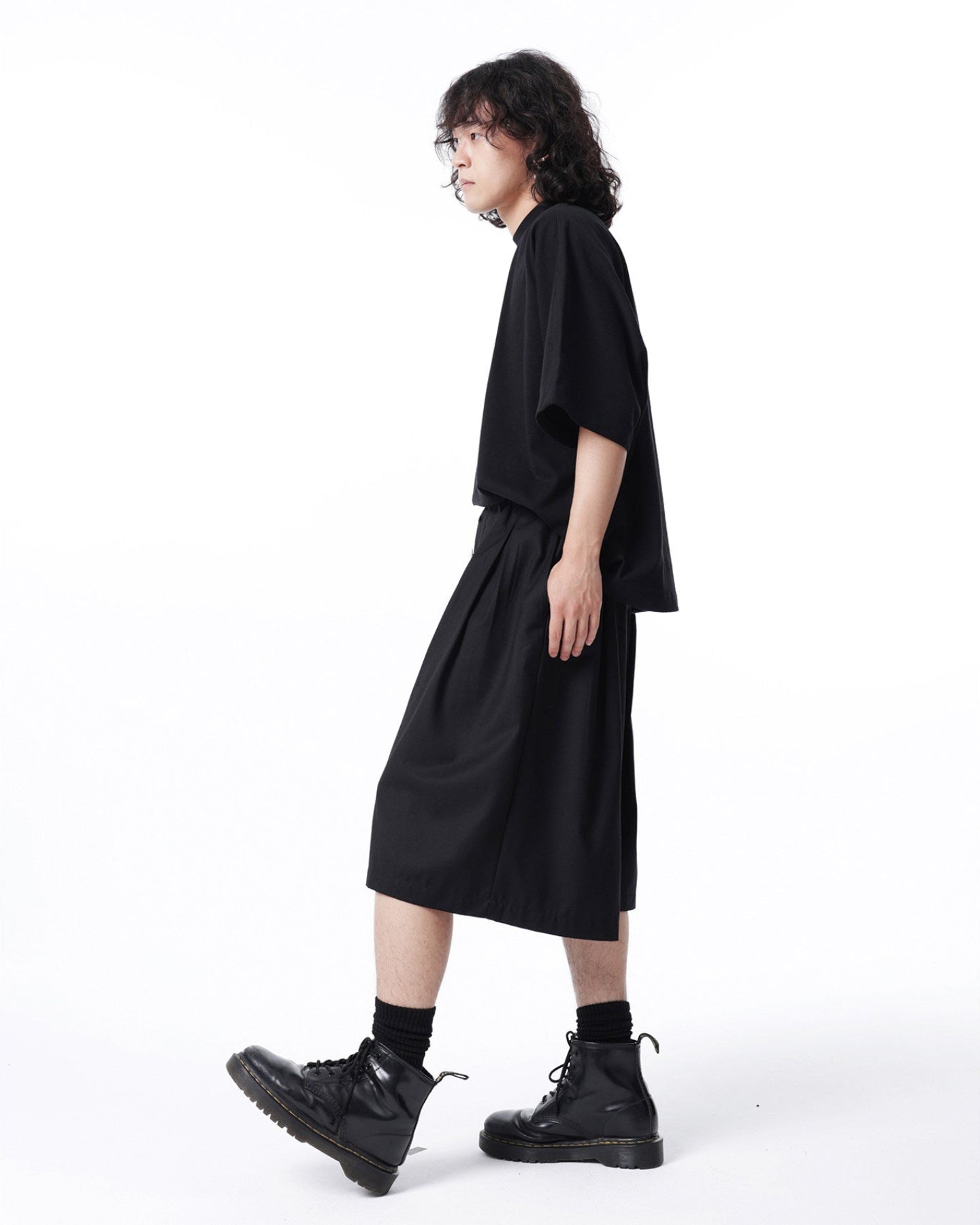 Asymmetric Button Wide Shorts by OFFCULTURE