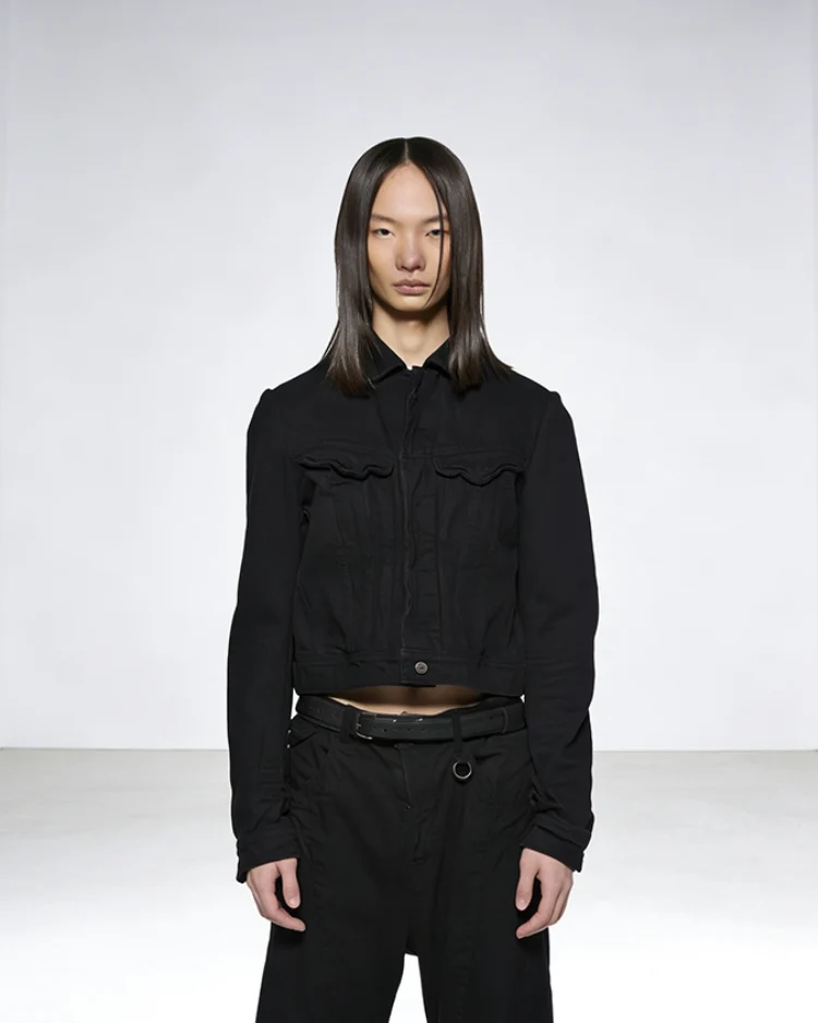 WAXED SLASHED DESTROYED DENIM JACKET by OFFCULTURE