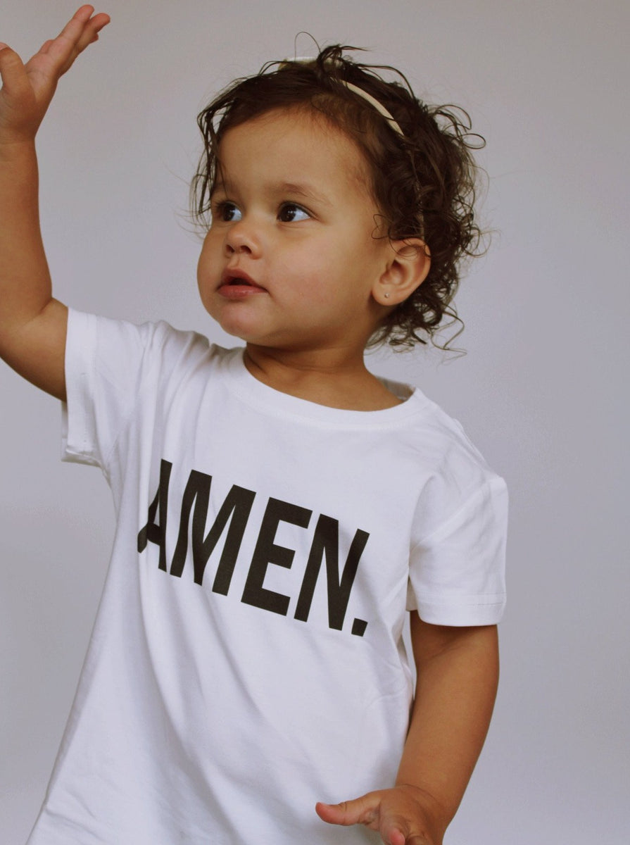 AMEN TEE IN WHITE (KIDS) by RAËLIV