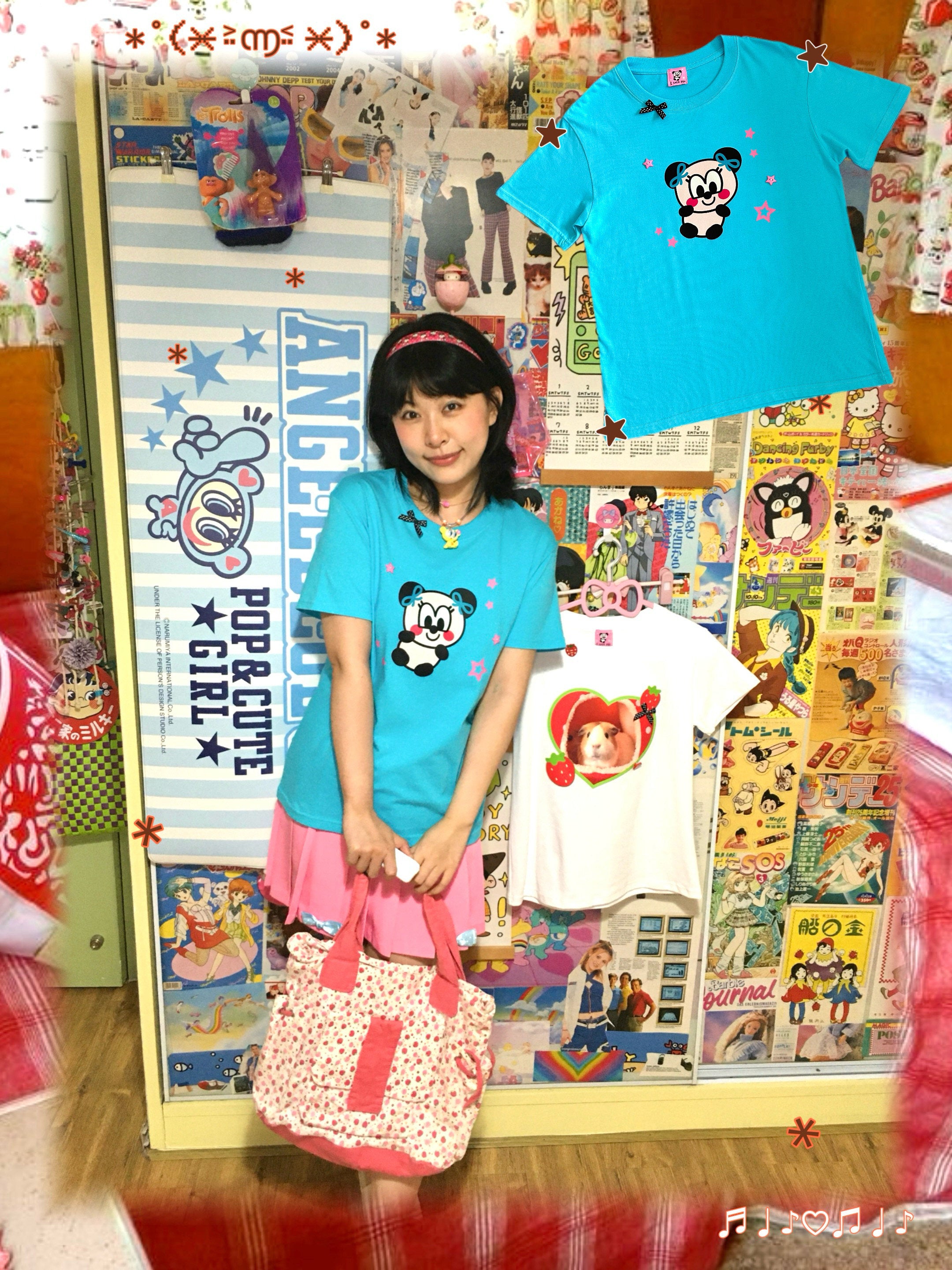 Panda Graphic T-Shirt | Kawaii 90s Retro Harajuku Tee by Land Decora