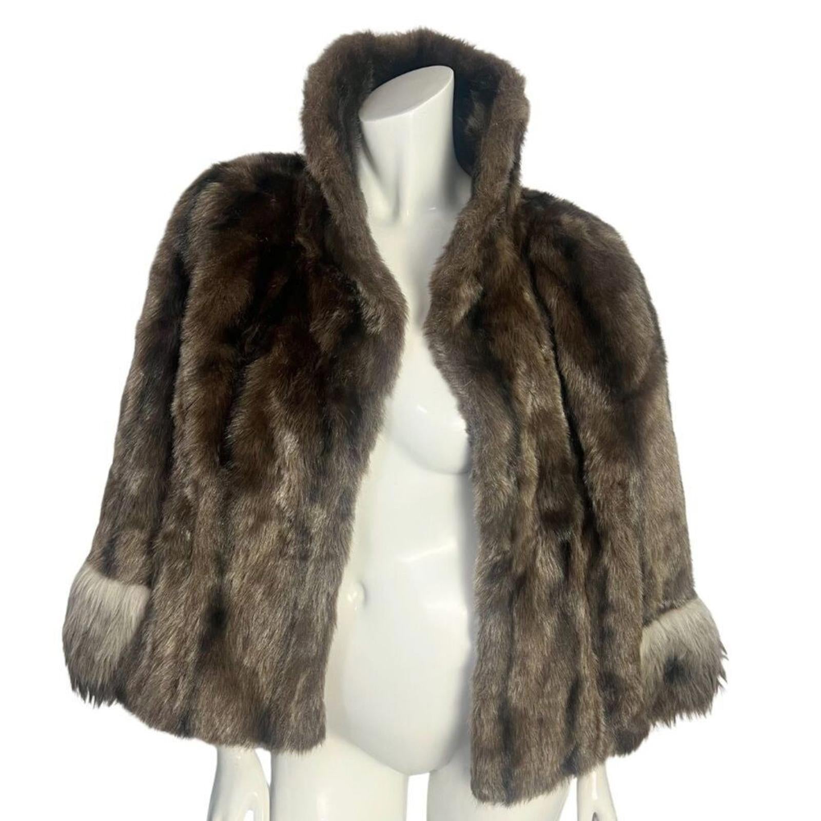 Vintage 1960s Regina Glenara by Glenoit Brown Faux Fur Cape Mob Wife O by Hot Girl Secondhand